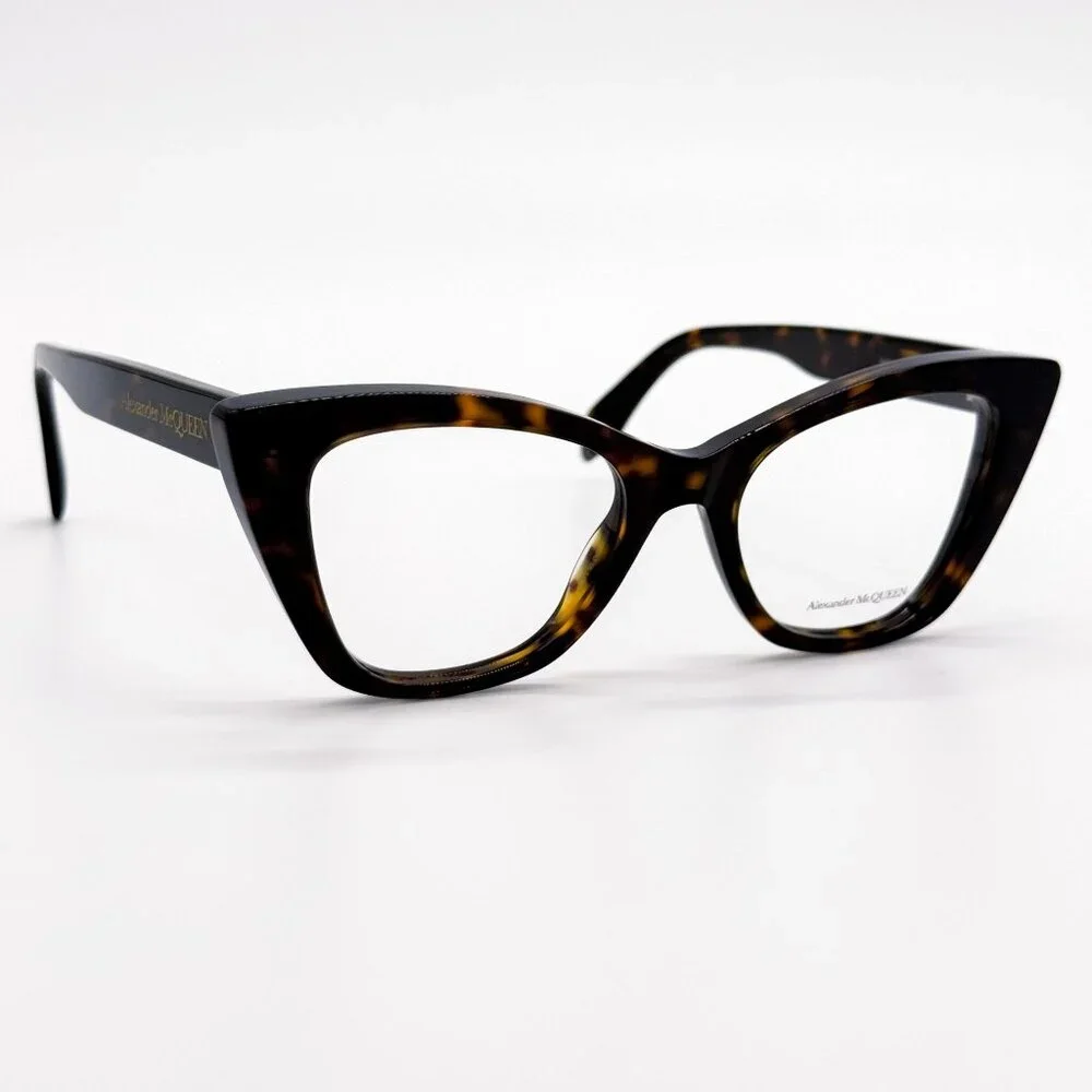 NEW ALEXANDER MCQUEEN EYEGLASSES AM0305O 002 CAT EYE HAVANA WOMEN EYEWEAR